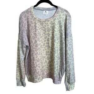 Sundry Sweatshirt Size 1 Small Pastel Animal Print Gray Cozy Casual Loungewear‎